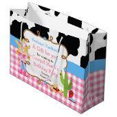 Blonde Cowgirl Western Dank je Groot Cadeauzakje (Voorkant Gekanteld)