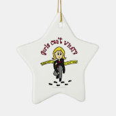 Blonde CSI Girl Keramisch Ornament (Rechts)