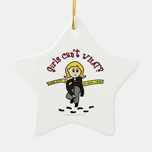 Blonde CSI Girl Keramisch Ornament (Voorkant)