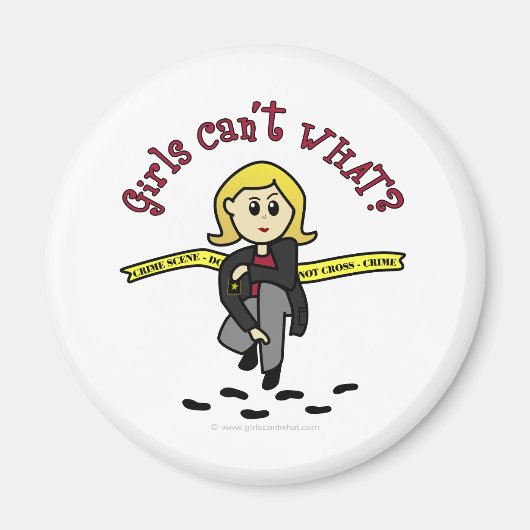 Blonde CSI Girl Magneet (Voorkant)