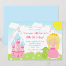 Blonde Cute Princess en Dragon Birthday Party