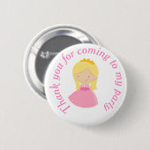 Blonde Cute Princess en Dragon Birthday Party Ronde Button 5,7 Cm (Voorkant /achterkant)