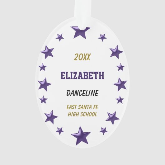 Blonde DanceLine Black & PurpleAcrylversiering Ornament (achterkant)