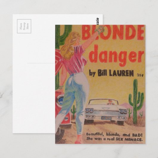 Blonde Danger briefkaart (Voorkant / Achterkant)