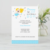 Blonde Dansend voor het leuke baby shower van de b Kaart (Staand voorkant)