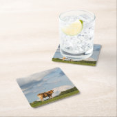 Blonde d'Aquitaine-koe in de regio Dordogne, Frank Kartonnen Onderzetters (Insitu)