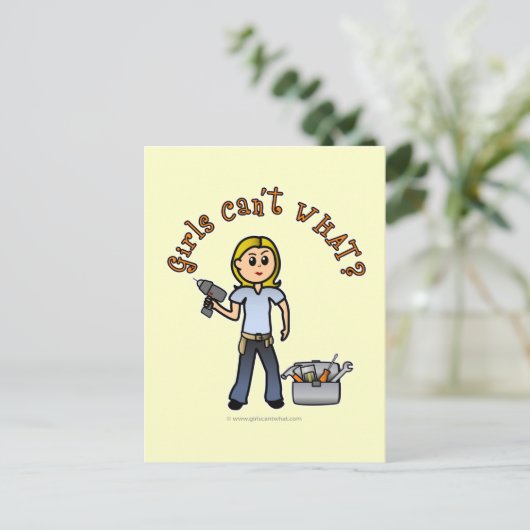 Blonde Do-it-Yourself Diva Briefkaart (Staand voorkant)