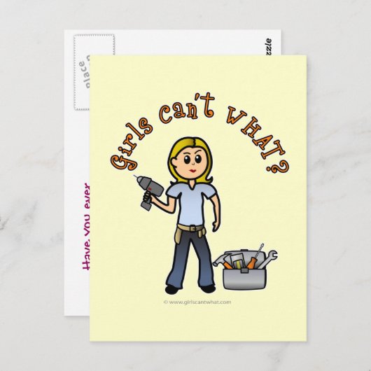 Blonde Do-it-Yourself Diva Briefkaart (Voorkant / Achterkant)