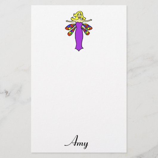 Blonde Dragonfly Fairy Briefpapier (Voorkant)