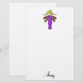 Blonde Dragonfly Fairy Briefpapier (Voorkant / Achterkant)