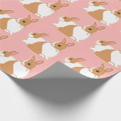 Blonde Dutch Rabbits Pattern Pink Wrapping Paper Cadeaupapier (Hoek)
