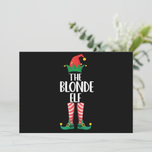 Blonde Elf bijpassende gezins Kerst Elf-feest Kaart