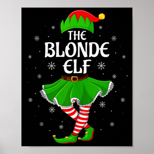 Blonde Elf Christmas Family Girls Women Elf Squad  Poster (Voorkant)
