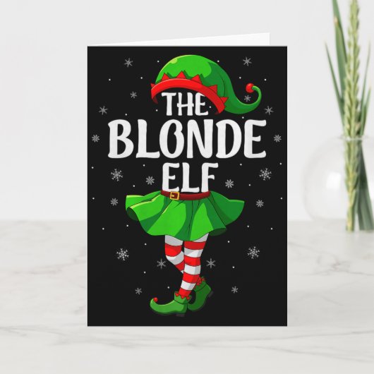 Blonde Elf Christmas Girls Women Elf Squad Xmas Fa Kaart (Voorkant)