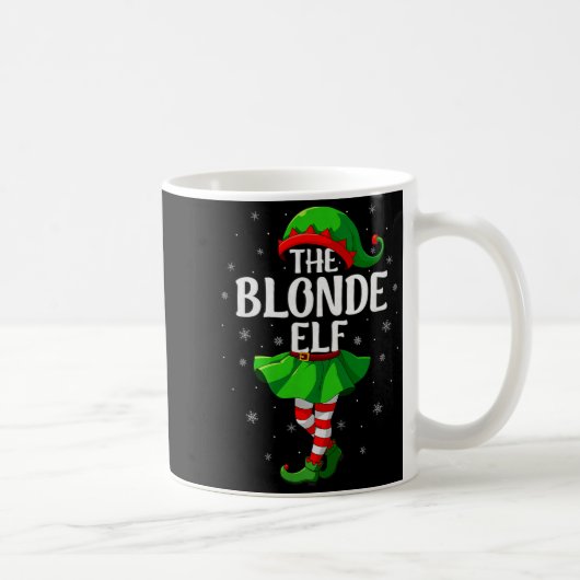 Blonde Elf Christmas Girls Women Elf Squad Xmas Fa Koffiemok (Rechts)