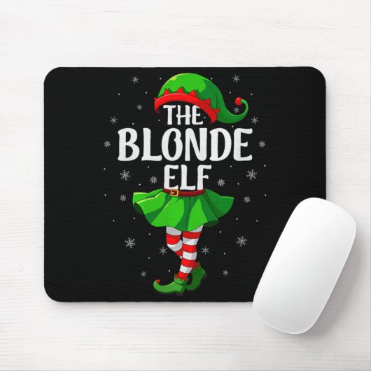 Blonde Elf Christmas Girls Women Elf Squad Xmas Fa Muismat (Met muis)