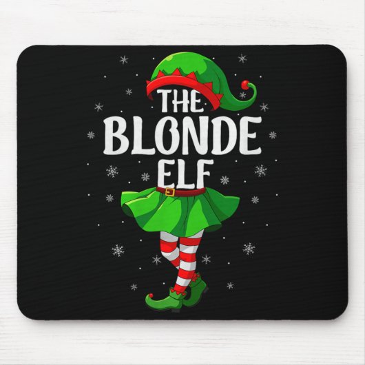 Blonde Elf Christmas Girls Women Elf Squad Xmas Fa Muismat (Voorkant)
