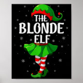 Blonde Elf Christmas Girls Women Elf Squad Xmas Fa Poster (Voorkant)