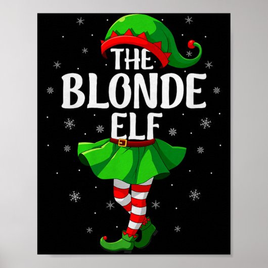 Blonde Elf Christmas Girls Women Elf Squad Xmas Fa Poster (Voorkant)