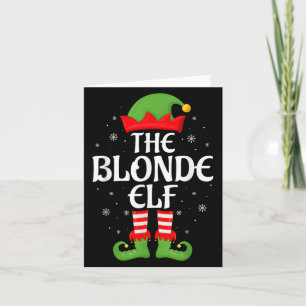 Blonde Elf Xmas Familie Matching Elf Squad Kerst Kaart