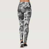 Blonde en Broke - Grijze zwarte Leggings van Camou (Achterkant)