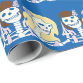 Blonde en Brunette Vrouw Skelet Couple Cadeaupapier (Rol Hoek)