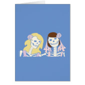 Blonde en Brunette Vrouw Skeleton Couple (Voorkant)
