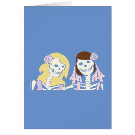 Blonde en Brunette Vrouw Skeleton Couple (Voorkant)