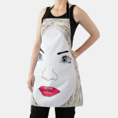 Blonde Face Line Art Apron Schort (Insitu)