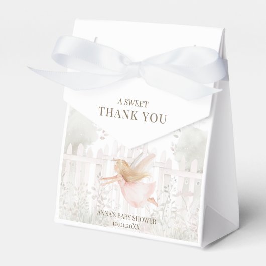 Blonde Fairy Baby shower Bedankt Bedankdoosjes (Voorkant Zijde)