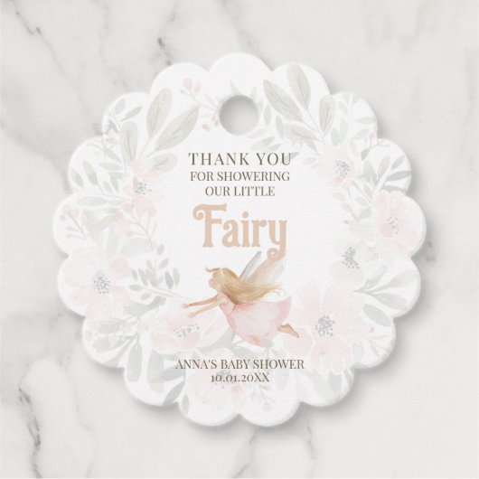 Blonde Fairy Baby shower Bedankt Bedankjes Labels (Voorkant)