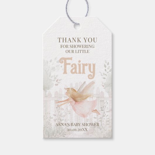 Blonde Fairy Baby shower Bedankt Cadeaulabel (Voorkant)