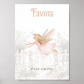 Blonde Fairy Baby shower Favorieten Tafelteken Poster (Voorkant)