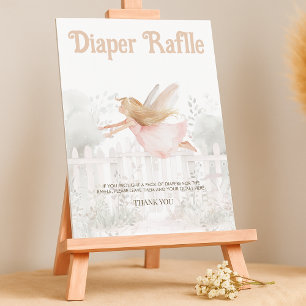 Blonde Fairy Baby shower Luier Raffle Tafelteken Poster