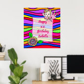  Blonde Fairy Girl Happy Birthday Poster (Thuiskantoor)