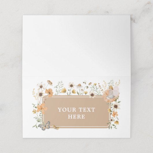 Blonde Fairy Herfst Wildflower Verjaardag Voedsel  Plaatskaartje (Buitenkant ongevouwen)