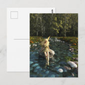  Blonde Fairy Paddling in the Forest Stream Briefkaart (Voorkant / Achterkant)