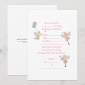 Blonde feeën verjaardagsuitnodiging kaart (Voorkant / Achterkant)