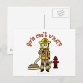 Blonde Firefighter Girl Briefkaart (Voorkant / Achterkant)
