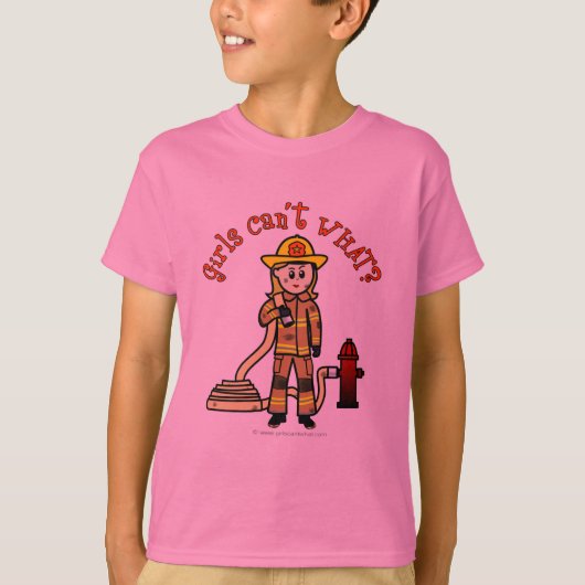 Blonde Firefighter Girl T-shirt (Voorkant)