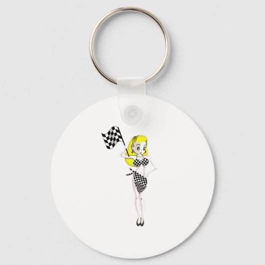 Blonde Flag Girl Sleutelhanger (Voorkant)