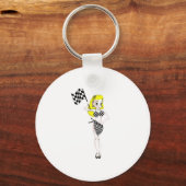 Blonde Flag Girl Sleutelhanger (Voorkant)