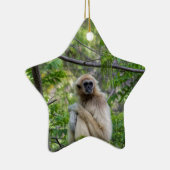 Blonde Gibbon Monkey - Hylobates lar Keramisch Ornament (Rechts)
