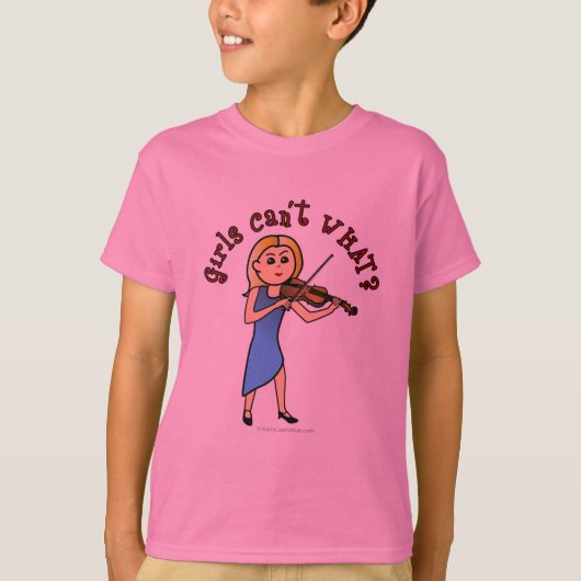 Blonde Girl die Violin speelt T-shirt (Voorkant)
