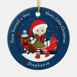 Blonde Girl Elf Keramisch Ornament