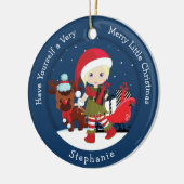 Blonde Girl Elf Keramisch Ornament (Links)