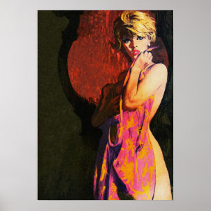 Blonde Girl en Mirror  Pulp Hoesje Art. Poster