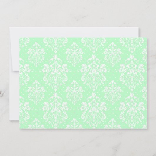 Blonde Girl First Commune Damask Bedankkaart (Achterkant)