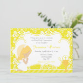 Blonde Girl First Commune Damask Kaart (Staand voorkant)