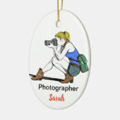 Blonde Girl met camera -  Keramisch Ornament (Links)